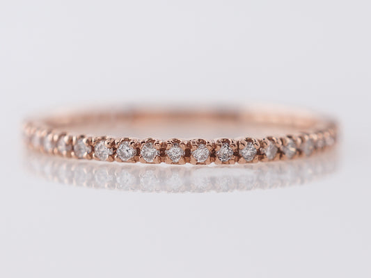 Thin Rose Gold Diamond Wedding Band in 14k