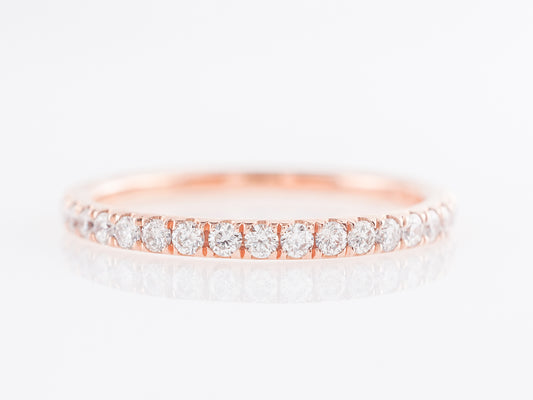 Rose Gold Wedding Band w/ Diamonds in 14k