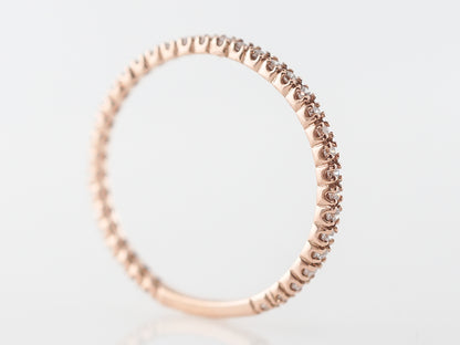 Thin Rose Gold Diamond Wedding Band in 14k