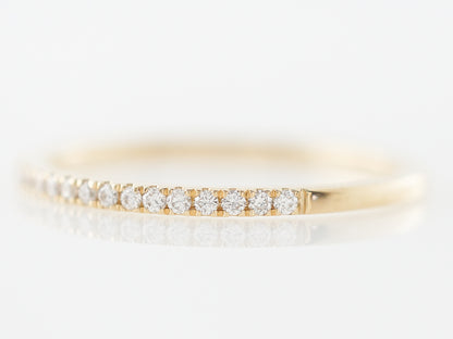 Petit Yellow Gold Wedding Band w/ Diamonds 18k