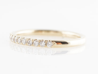 .27 Thin Wedding Band w/ Diamonds 14k Yellow Gold