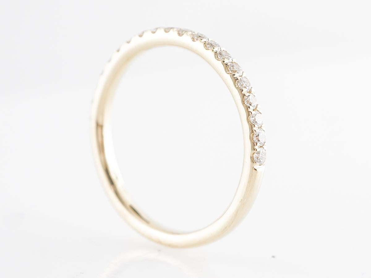 .27 Thin Wedding Band w/ Diamonds 14k Yellow Gold