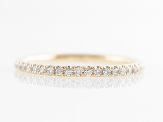 Yellow Thin Gold Wedding Band w/ Diamonds 14k