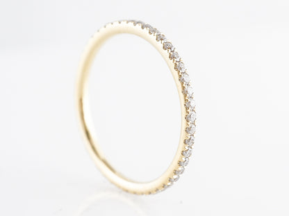 Yellow Thin Gold Wedding Band w/ Diamonds 14k