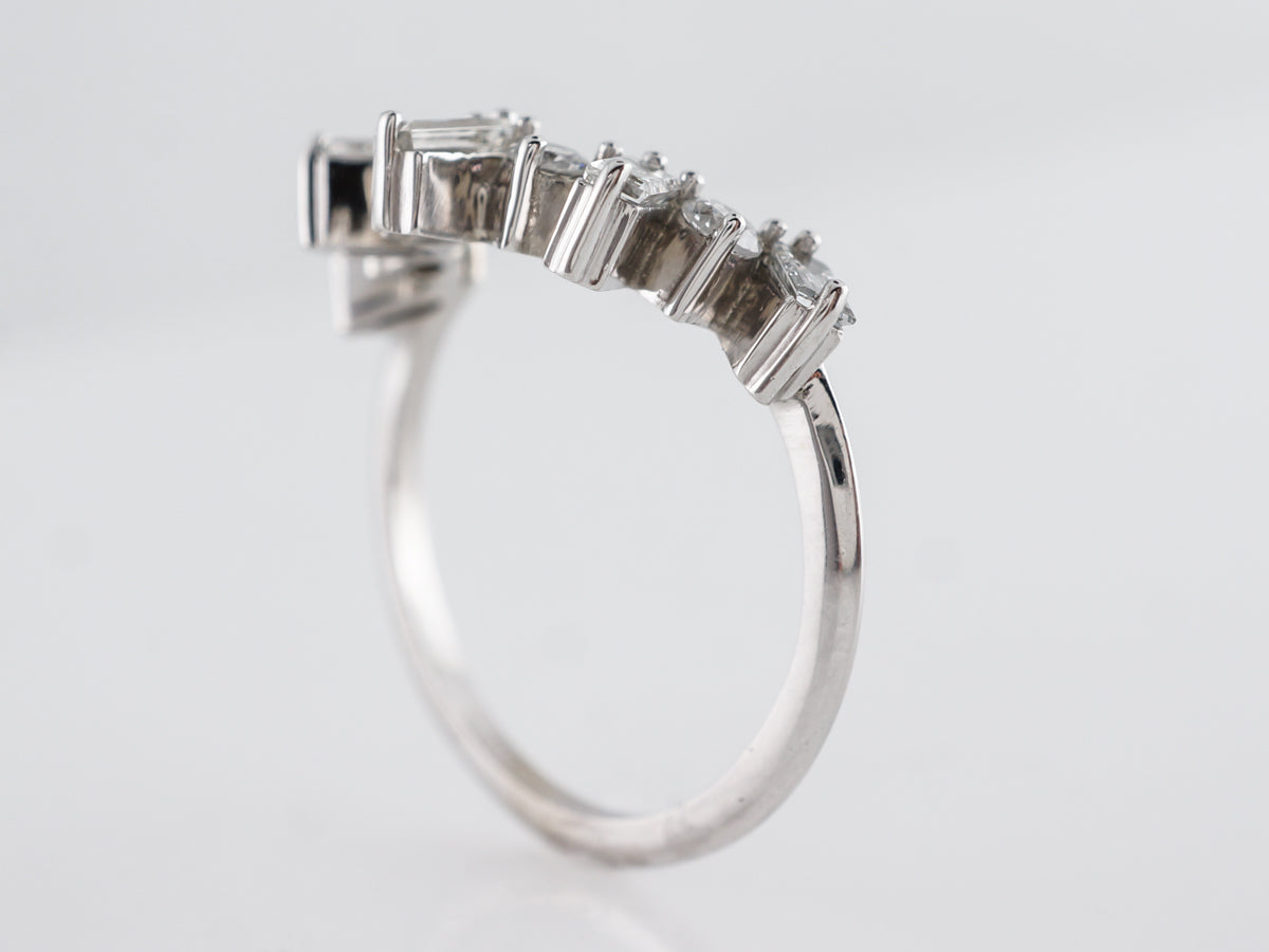 Tiara Style Diamond Wedding Band in 14k White Gold