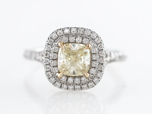 Tiffany & Co Fancy Yellow Diamond Engagement Ring in Platinum & 18k