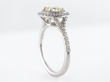 Tiffany & Co Fancy Yellow Diamond Engagement Ring in Platinum & 18k