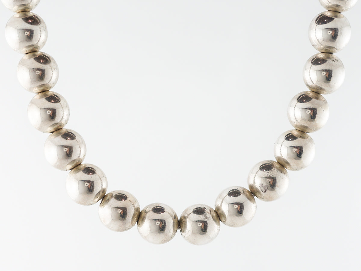Tiffany & Co. Elsa Peretti Ball Necklace Modern in Sterling Silver