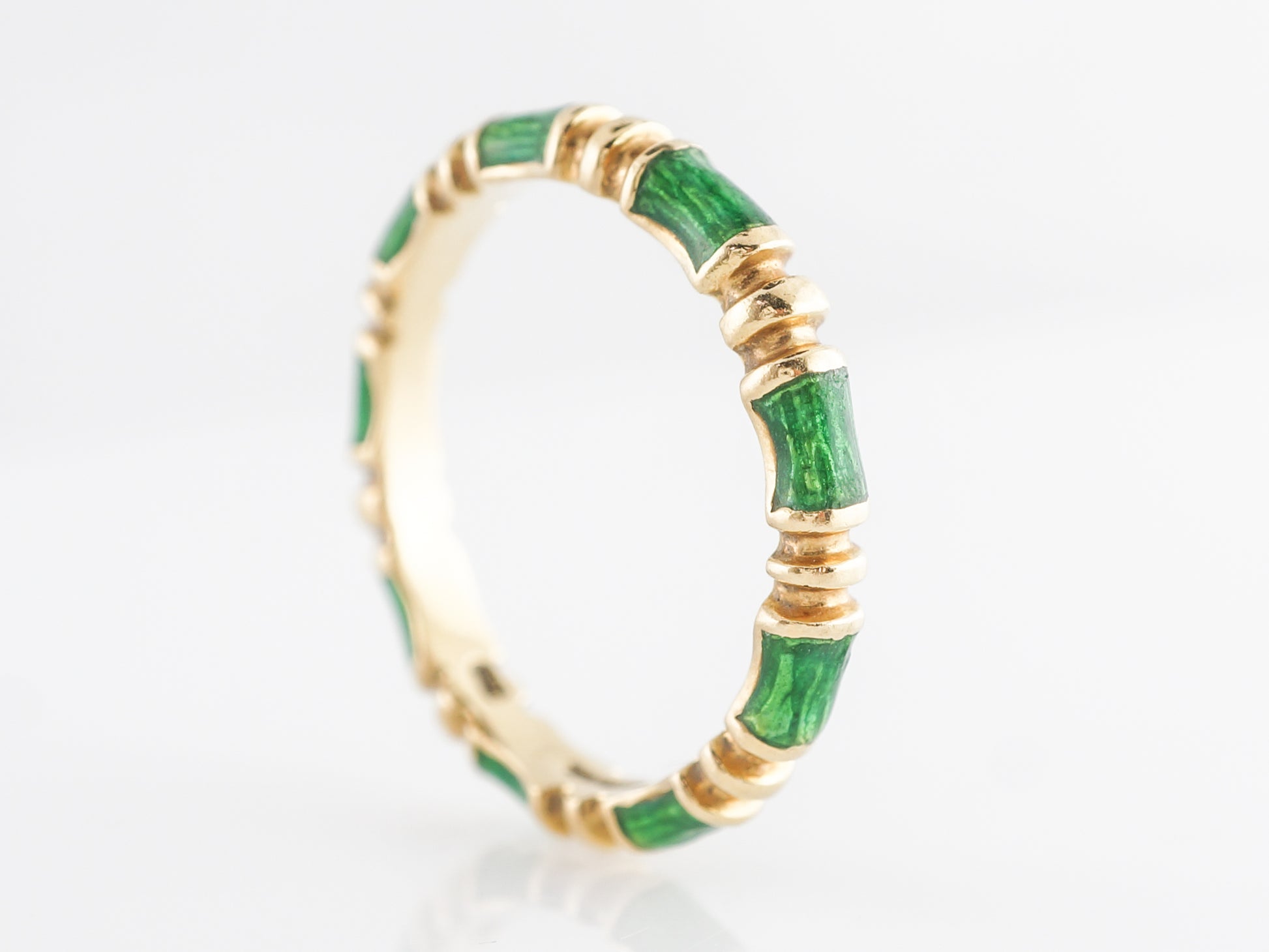 Tiffany and Co. Vintage Enamel Wedding Band in 18k Yellow Gold