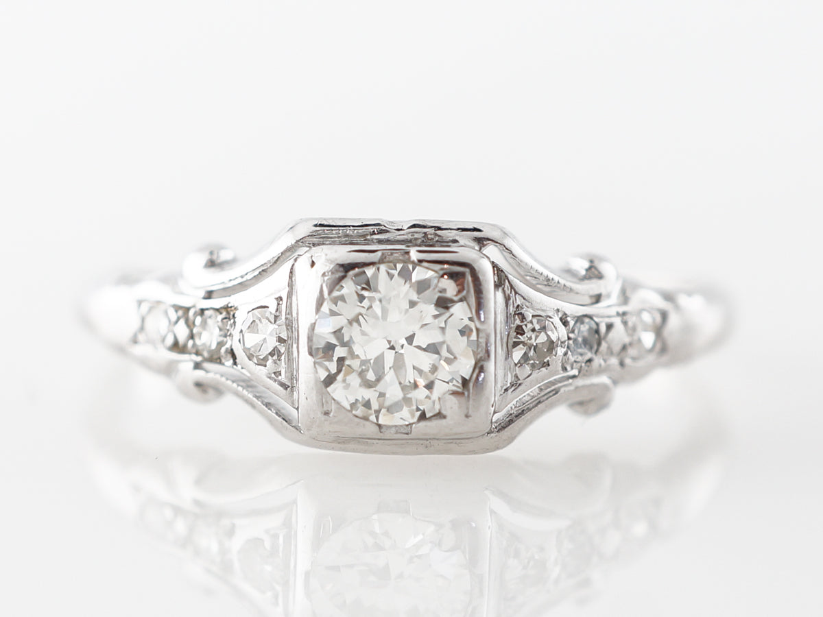 .28 Carat Transitional Cut Deco Diamond Engagement Ring