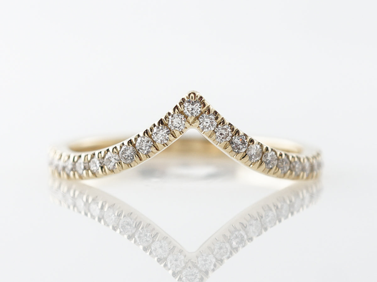 Triangular Diamond Wedding Band in 14k Yellow Gold