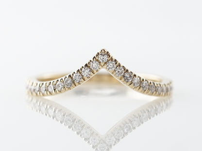 Triangular Diamond Wedding Band in 14k Yellow Gold