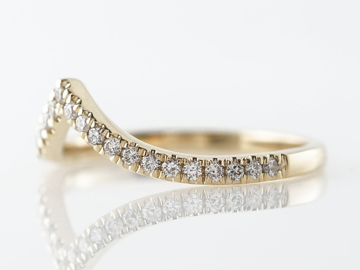 Triangular Diamond Wedding Band in 14k Yellow Gold