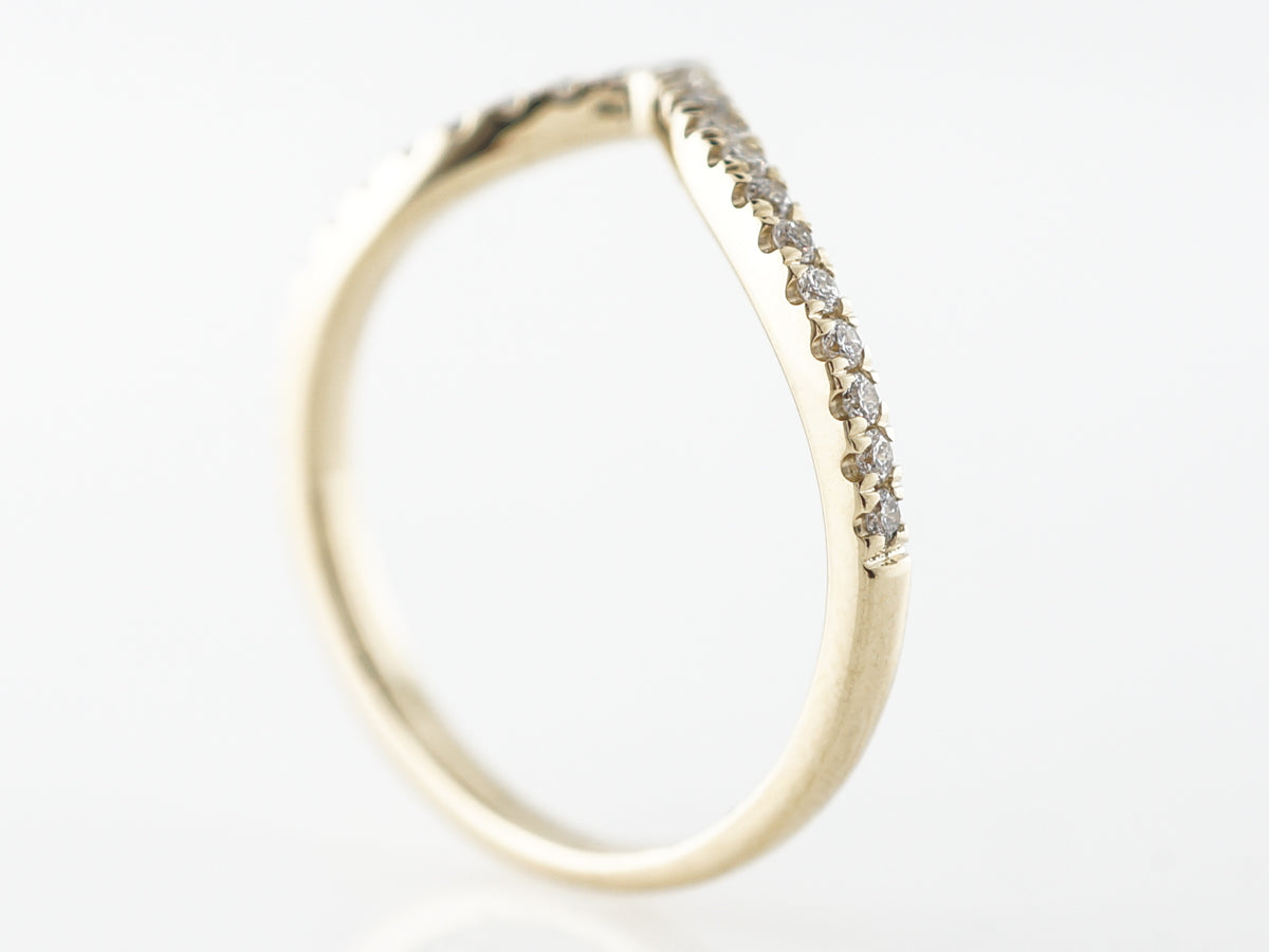 Triangular Diamond Wedding Band in 14k Yellow Gold