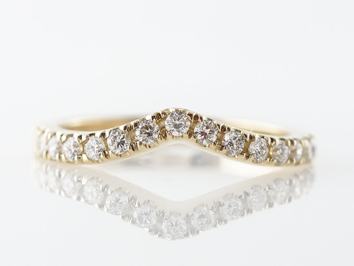 Gently Curved Diamond Band in 14k Yellow Gold