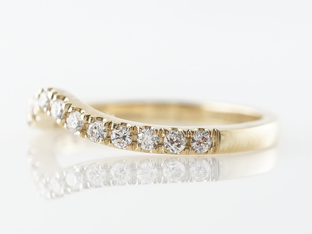Gently Curved Diamond Band in 14k Yellow Gold