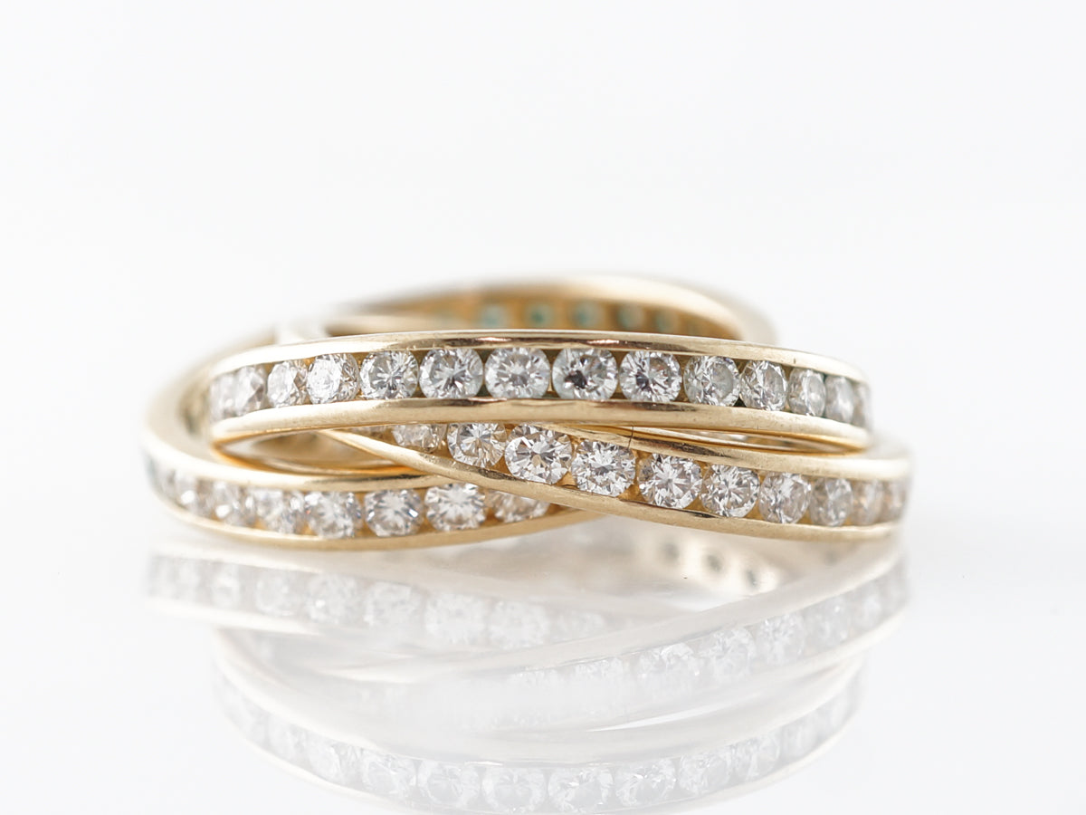 Diamond Eternity Trinity Ring in 14k Yellow Gold
