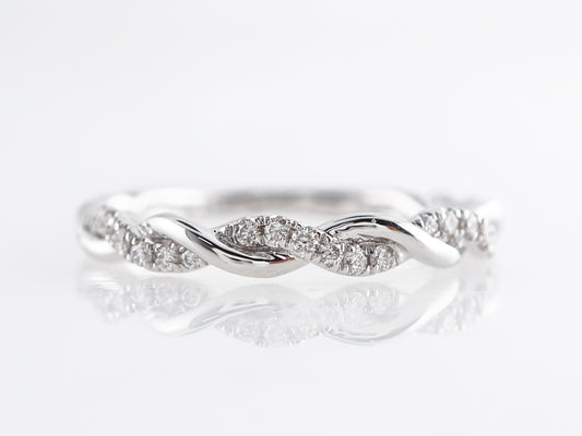 Diamond Wedding Band Twist 14k White Gold