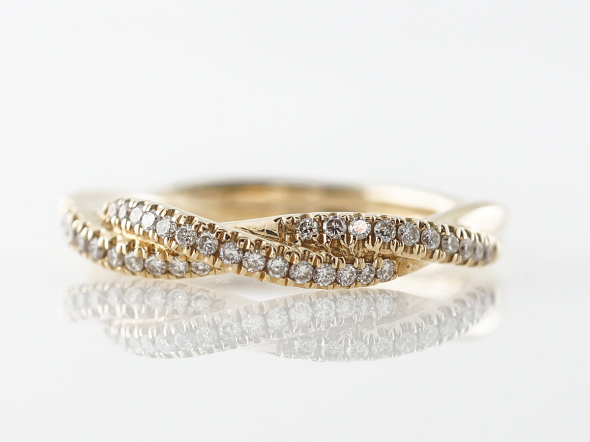 Twisted Diamond Wedding Band 14k Yellow Gold