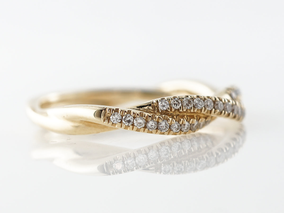 Twisted Diamond Wedding Band 14k Yellow Gold