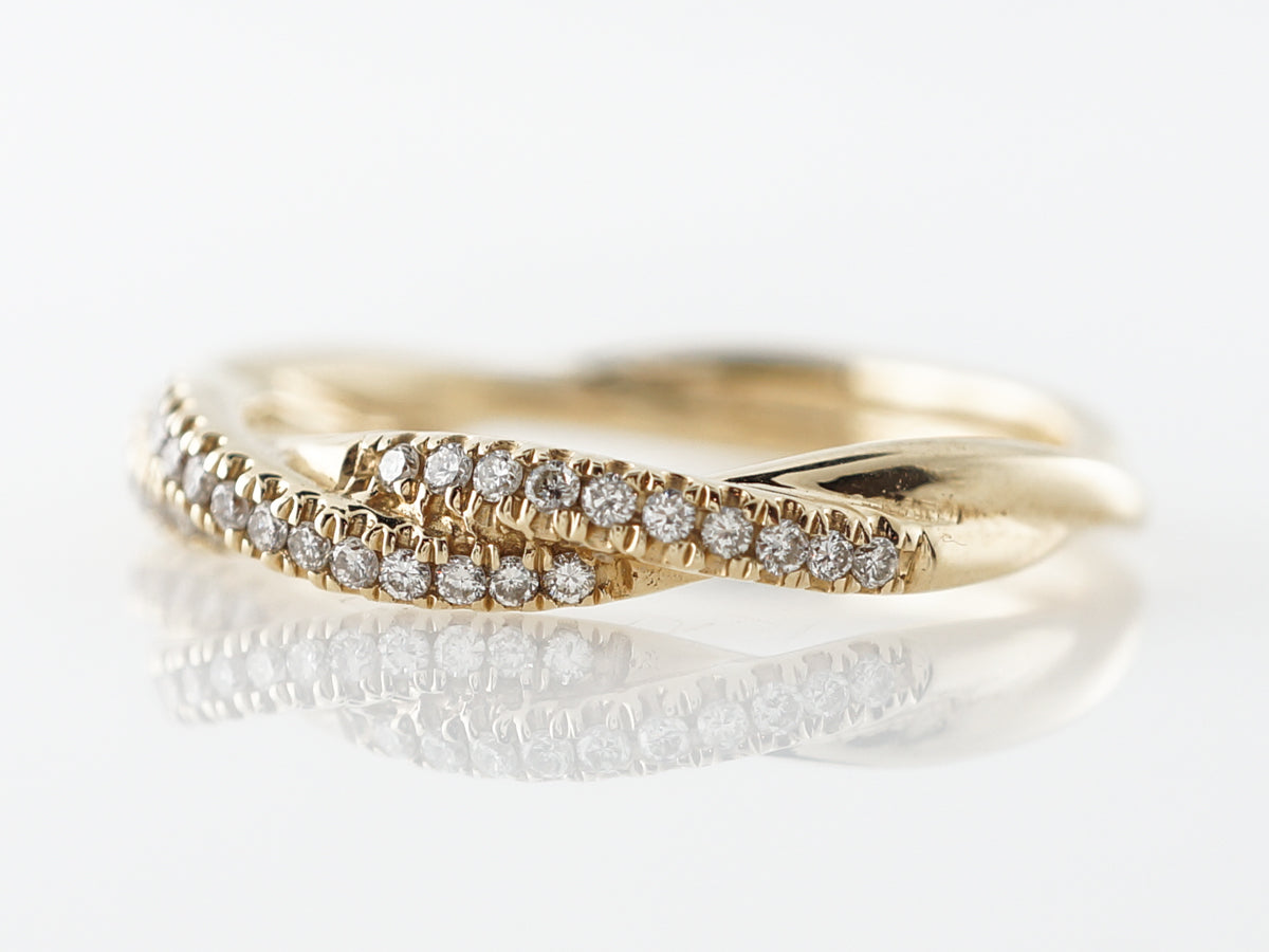 Twisted Diamond Wedding Band 14k Yellow Gold