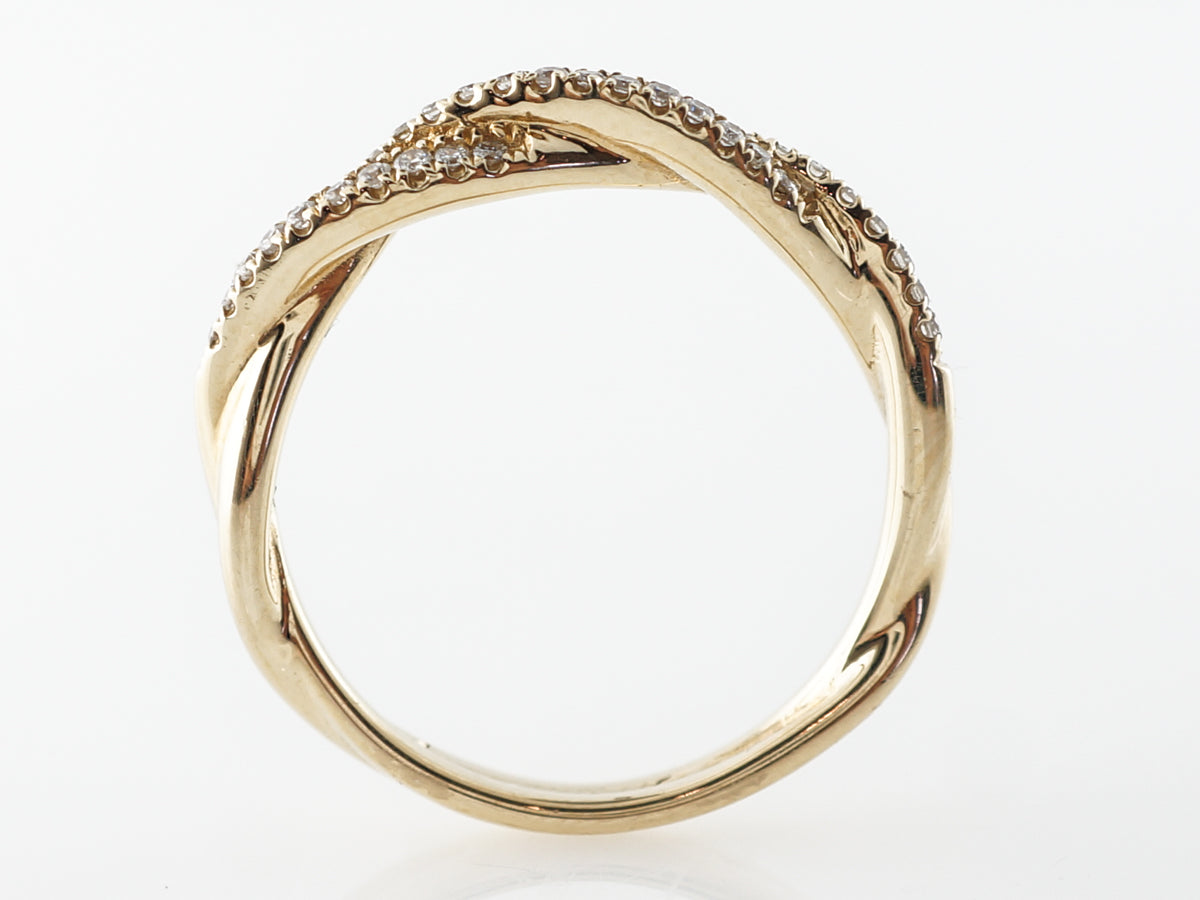 Twisted Diamond Wedding Band 14k Yellow Gold