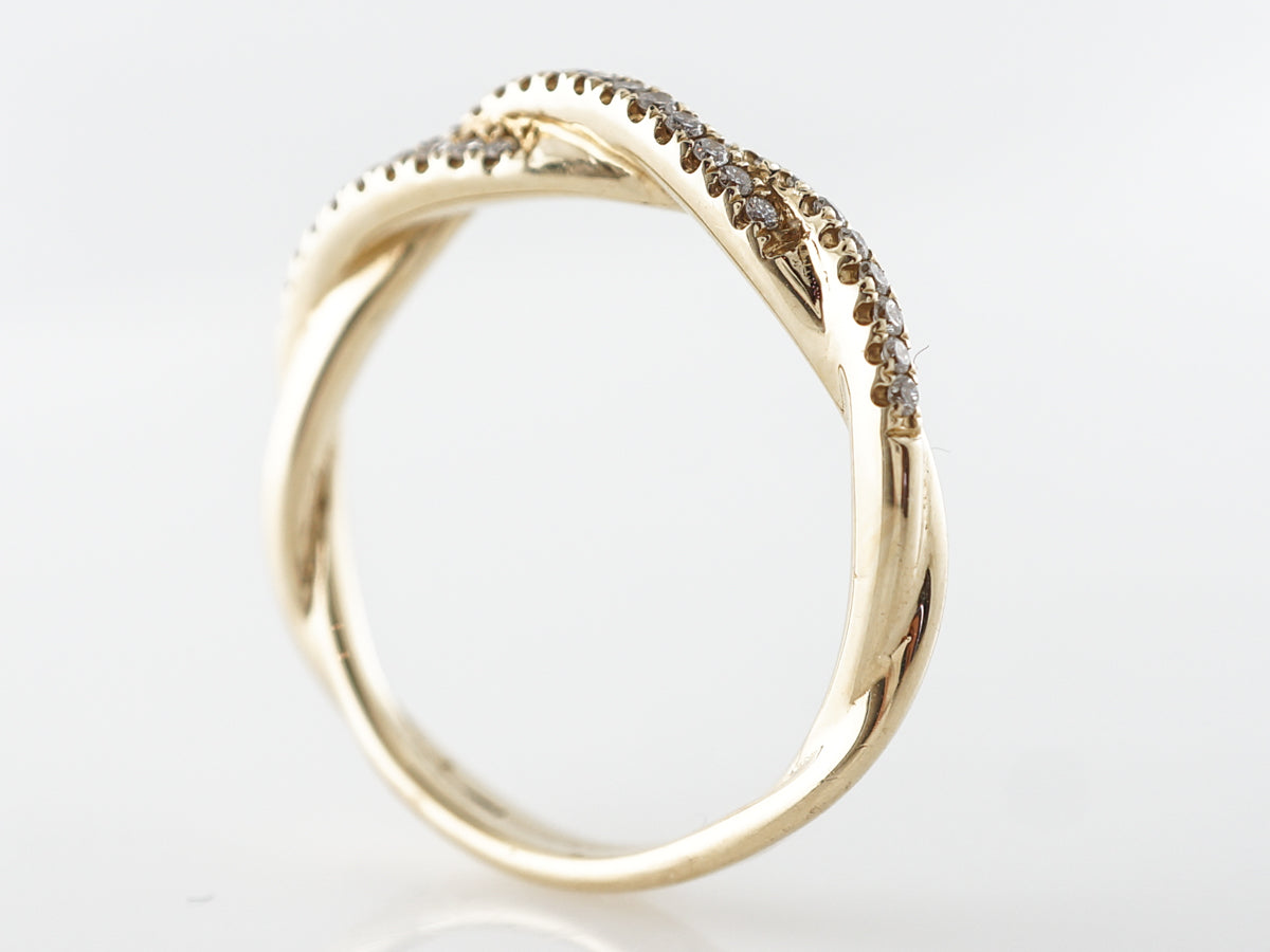 Twisted Diamond Wedding Band 14k Yellow Gold