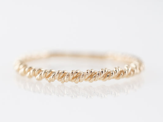 Twisted Modern Wedding Band in 14k Yellow Gold