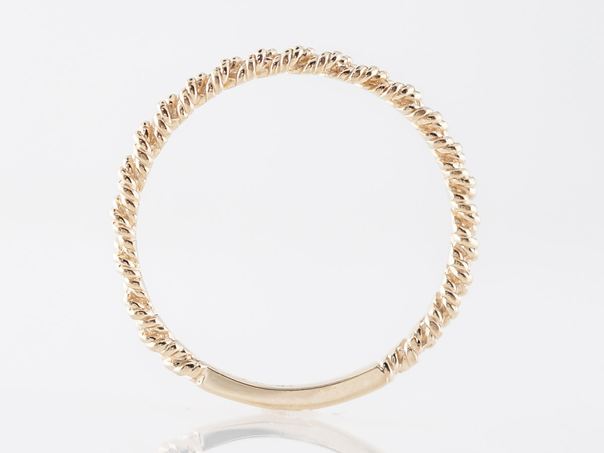 Twisted Modern Wedding Band in 14k Yellow Gold