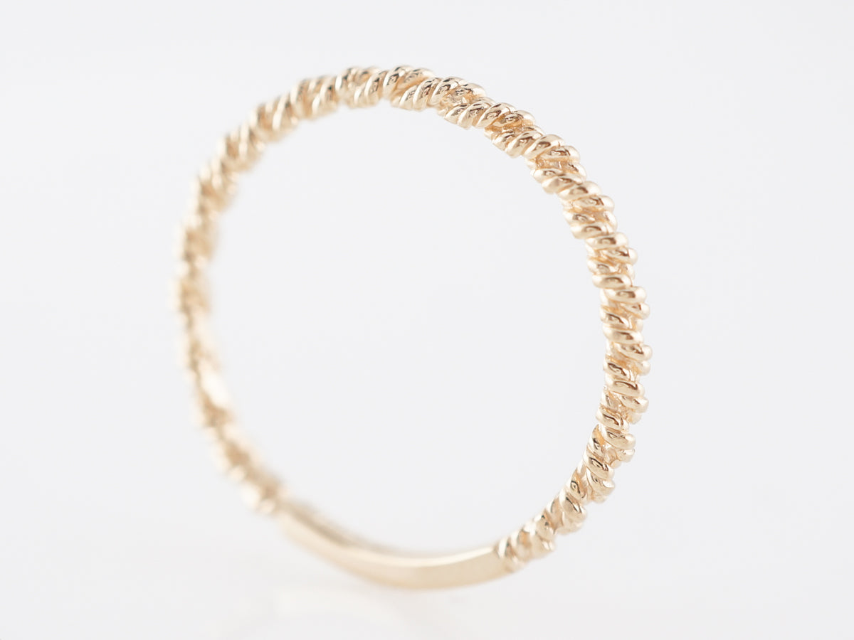Twisted Modern Wedding Band in 14k Yellow Gold