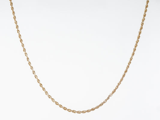 Twisted Rope Chain Necklace in 14k Yellow Gold