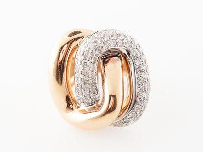 Two-Tone Pave Diamond Ring in 18k Yellow & White Gold