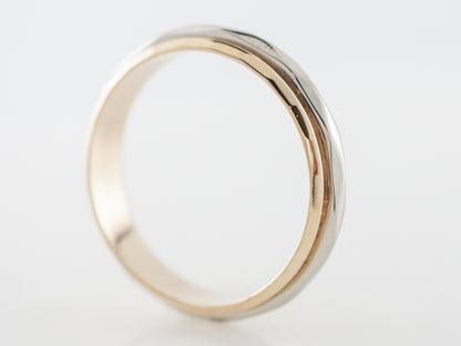 1960's Wedding Band Two-Tone Engraved 14k
