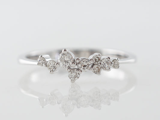 Unique Cluster Ring w/ Diamonds in White Gold