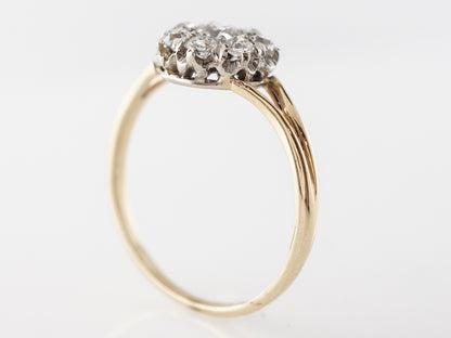 Victorian Diamond Cluster Ring in 14k Yellow Gold