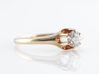 Victorian European Cut Solitaire Diamond Engagement Ring