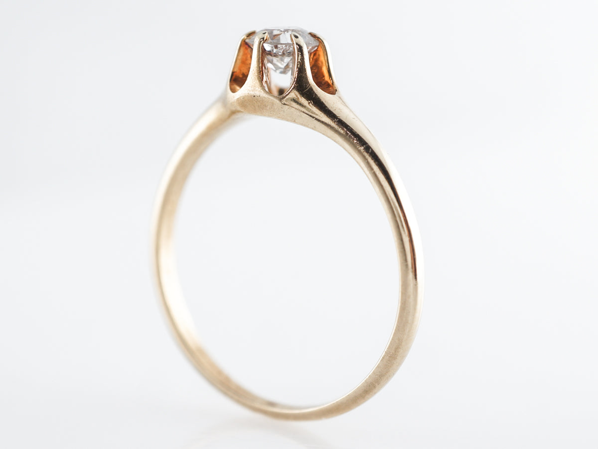 Victorian European Cut Solitaire Diamond Engagement Ring