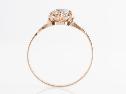 Victorian European Cut Engagement Ring in Rose Gold