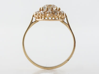 Victorian 1 Carat Diamond Halo Engagement Ring in 14k