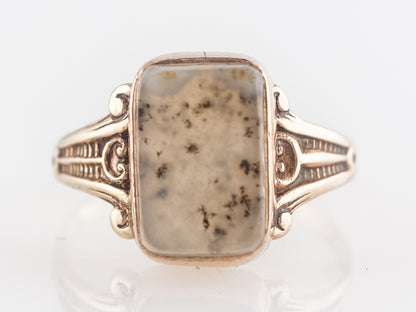 Victorian Agate Right Hand Ring in 10k Yellow Gold
