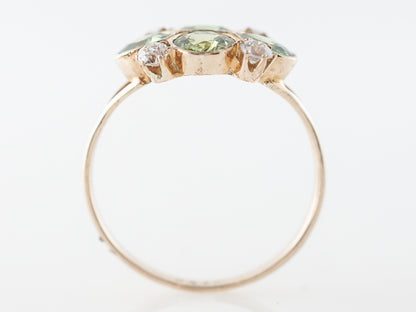 Victorian Cocktail Ring w/ Demantoid Garnets & Diamonds