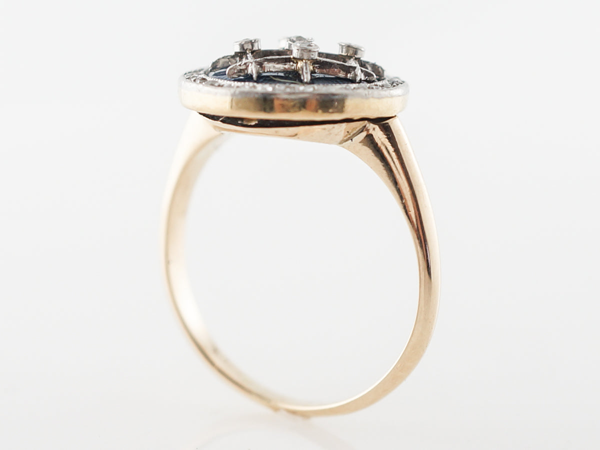 Victorian Diamond Right Hand Ring in Yellow Gold