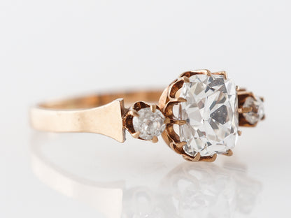 Victorian Cushion Cut Diamond Engagement Ring in Rose Gold