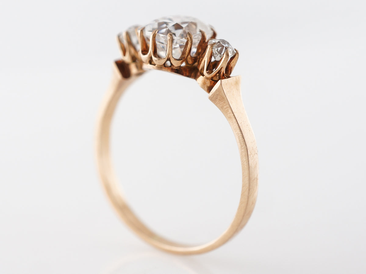Victorian Cushion Cut Diamond Engagement Ring in Rose Gold