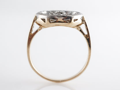 Victorian Filigree Cocktail Ring in 14K Yellow Gold