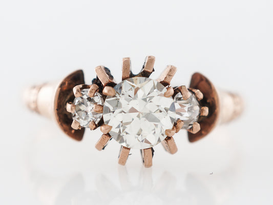 Vintage Rose Gold Diamond Engagement Ring