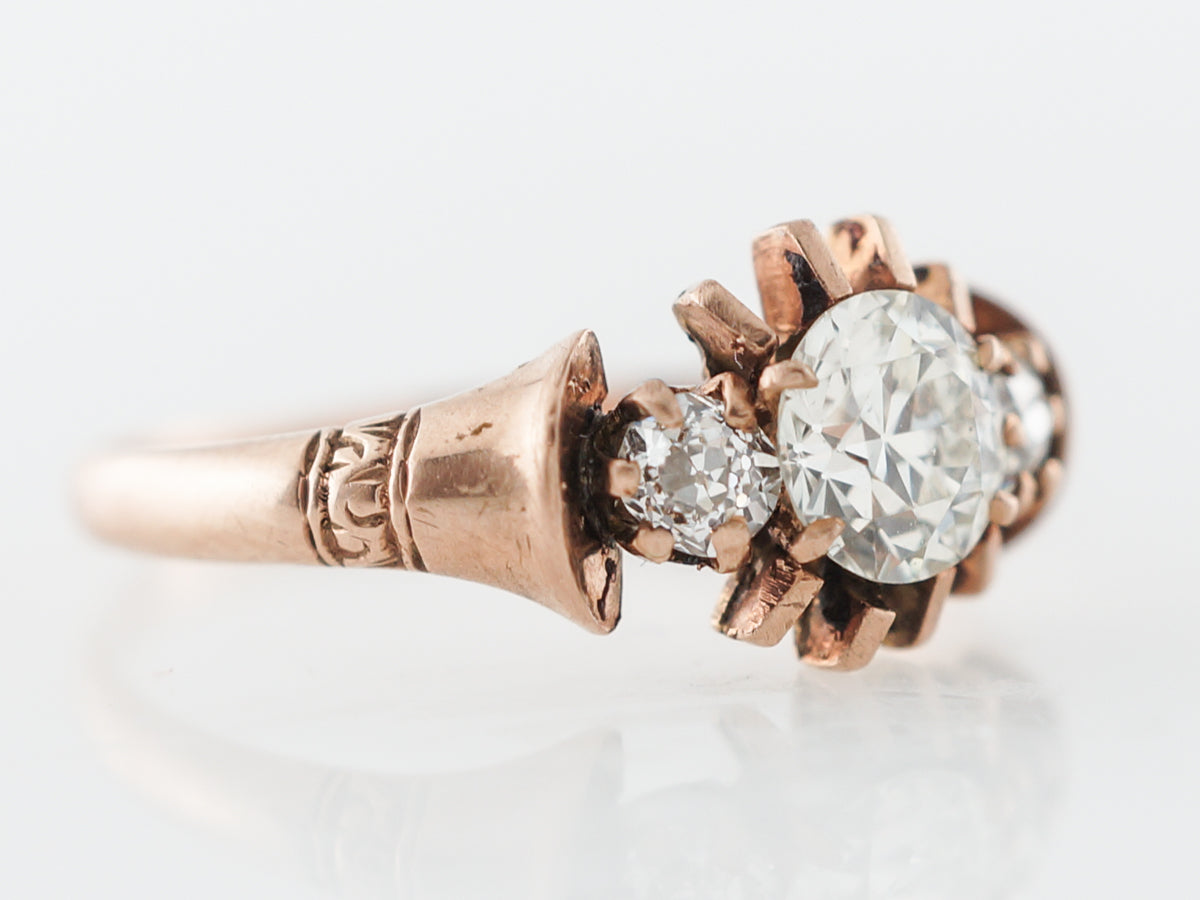 Vintage Rose Gold Diamond Engagement Ring