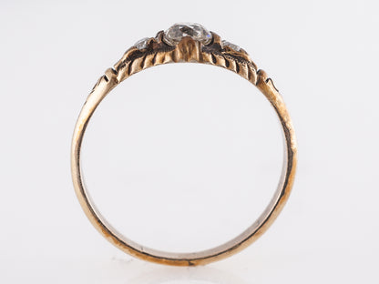 Antique Victorian Diamond Engagement Ring in 14K Yellow Gold