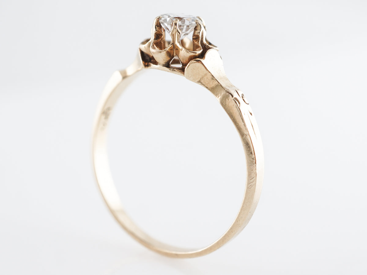 Victorian Old European Cut Diamond Engagement Ring 14k Yellow Gold