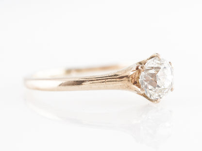 Antique Victorian Mine Cut Solitaire Diamond Engagement Ring